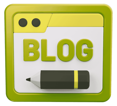 Illustration of a person writing blog content on a laptop to demonstrate blogging for digital marketing and SEO growth