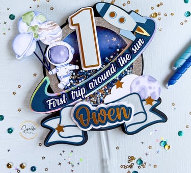 First Trip Around the Sun Cake Topper 