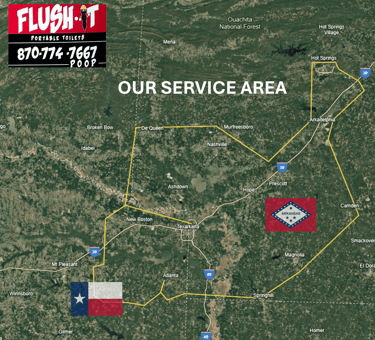 The map Portable toilets Texarkana