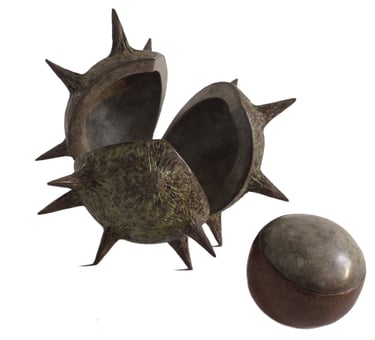 Bronze Sculpture of Horse Chestnut Conker By Mark Richard Hall