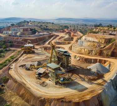 a large open pit hole with a large amount of dirt