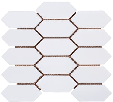 White wall tiles picket shape gloss