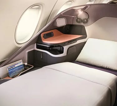 Singapore Airlines A380 business seats flat