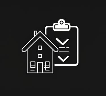 a clipboard with a property in the background