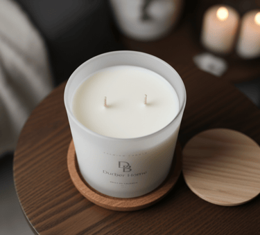 a candle with candles and candles on a table