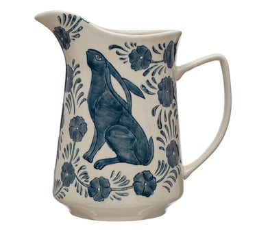Bunny stoneware pitcher