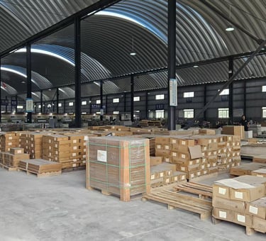 Ready stock warehouse and packaging for global export of flexible tiles