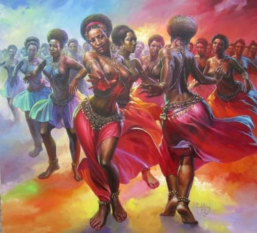 African Dancers by Leonard Okwoju el-Dragg