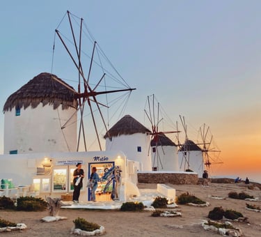 Les moulins de Mykonos, Grèce