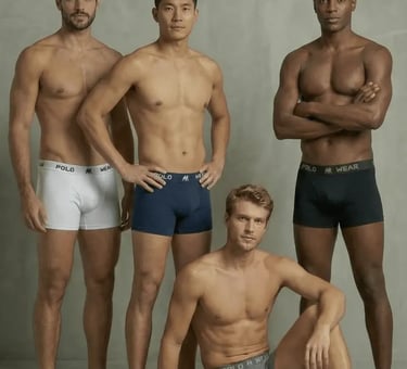 Kit 10 Cuecas Boxer Lisa Polo Wear Sortido Tamanho M