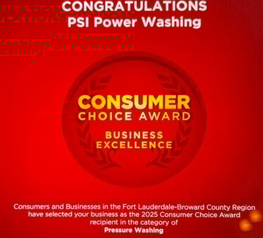 CONSUMER CHOICE AWARD BROWARD COUNTY FL PSI POWER WASHING 