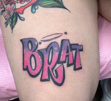 Old-school tattoo featuring 90s/early 2000s aesthetic in Lewisville’s Aura Tattoo Studios