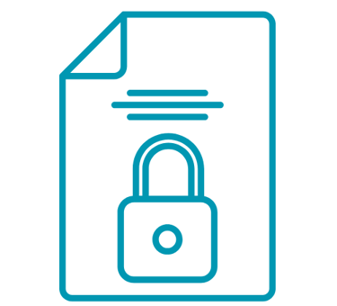 a file folder containing a padlocked padlock with a lock and a pad