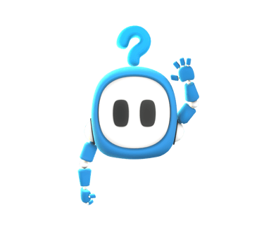 Mascotte 3D Quizzo qui fait coucou