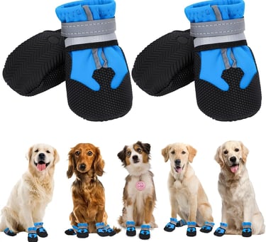 QKURT Protector de Patas en forma de Bota, impermeables para perros ajustable