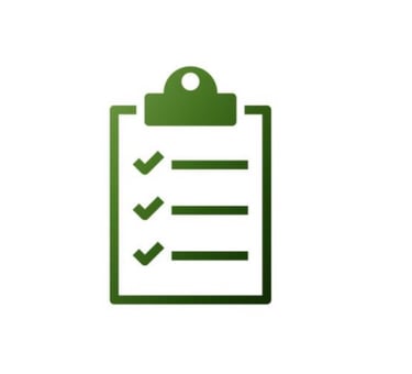 A green clipboard icon featuring a checklist with checkmarks for project management and task completion.