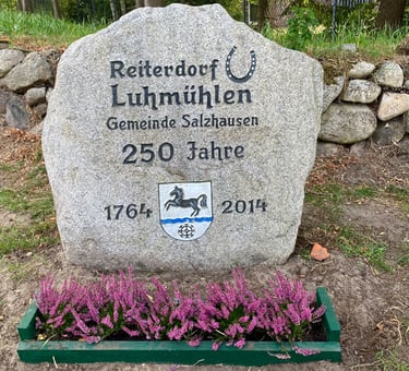 stein 250 jahre reiterdorf luhmuehlen