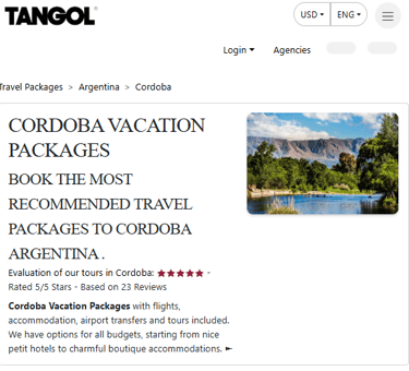 Tangol's Ad - Full Cordoba Tour Offers
