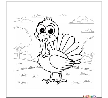 turkey coloring page for kids