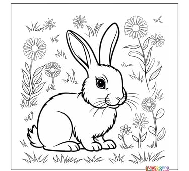 Free rabbit coloring sheet Easter bunny activity