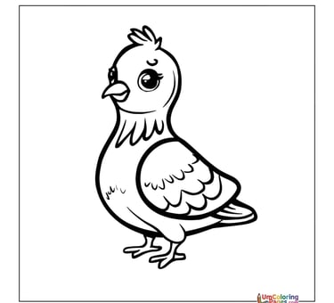 cartoon pigeon coloring page