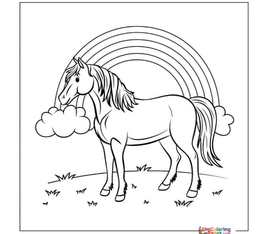 horse farm animal coloring page