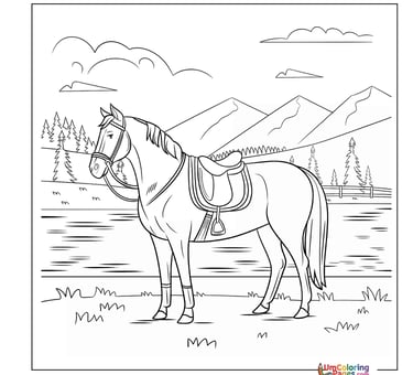 free printable horse coloring page 