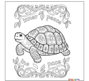 Tortoise coloring page shelled reptile printable for kids