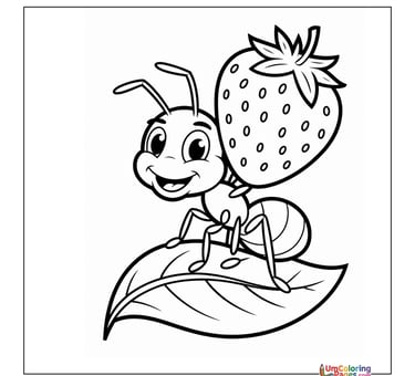 Ant coloring page insect printable for kids worksheet