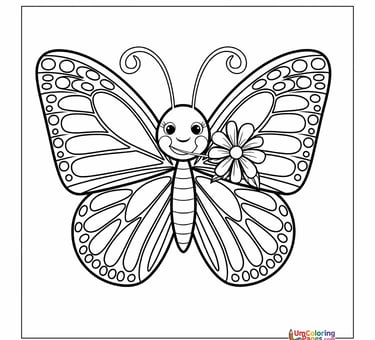Symmetrical butterfly coloring page pattern activity