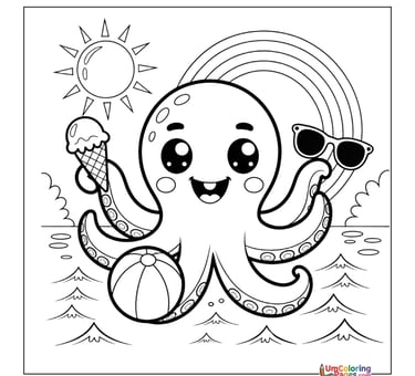 octopus ocean animal coloring page