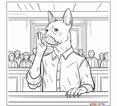 Sitting dog coloring page domestic animal worksheet