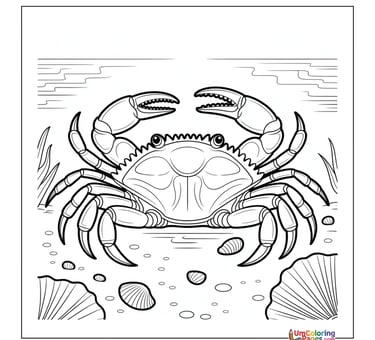 crab coloring page for kids