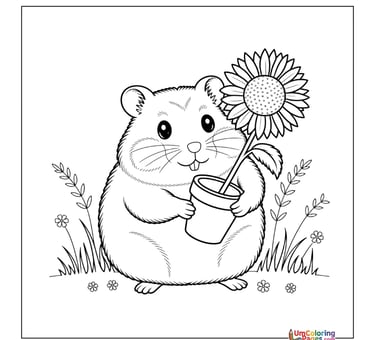 Free hamster coloring sheet fluffy pet activity