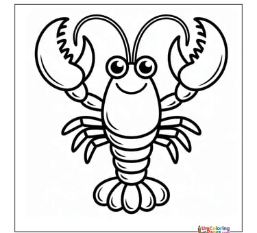 lobster ocean animal coloring page
