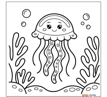 jellyfish coloring page for kids
