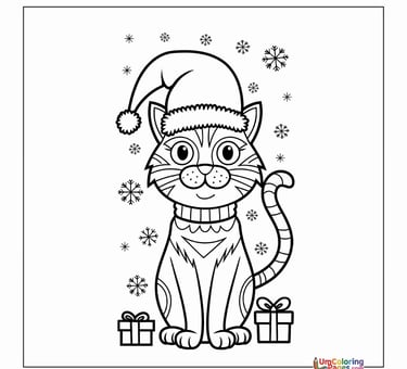 Playful cat coloring for kids activity