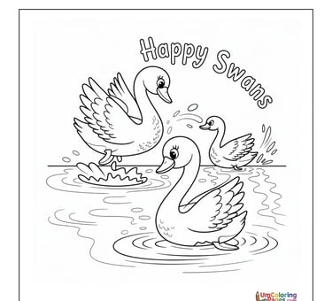 swan coloring page for kids