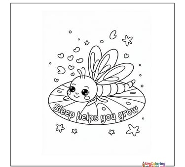 Dragonfly with four wings coloring template worksheet