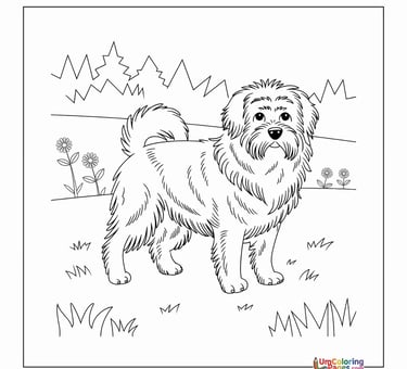 Dog with bone coloring template canine pet for kids