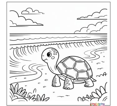 Free tortoise coloring sheet reptile wildlife activity