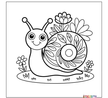 Snail coloring page slow creature printable for kids