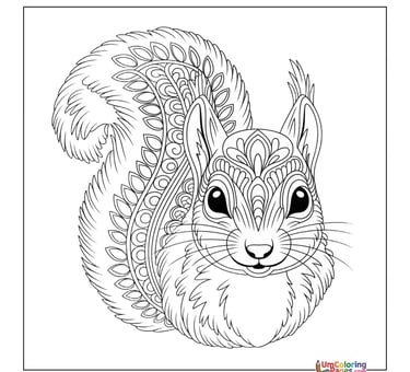 Climbing squirrel coloring page backyard pet for kids