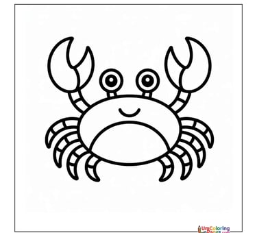 simple crab line art coloring page