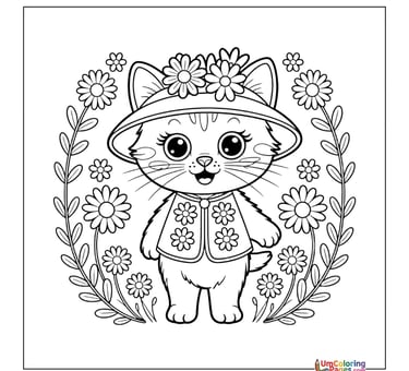 cute kitten coloring sheet baby feline activity