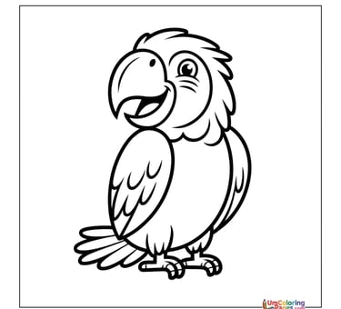 cute parrot coloring sheet rainbow bird activity