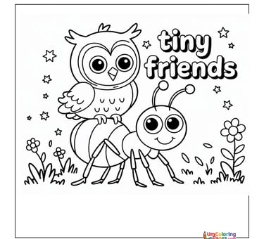 Cartoon ant coloring template garden bug for toddlers