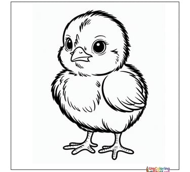 simple chick line art coloring page