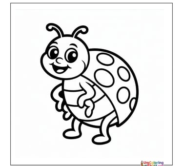 Ladybug with spots coloring template beetle worksheet