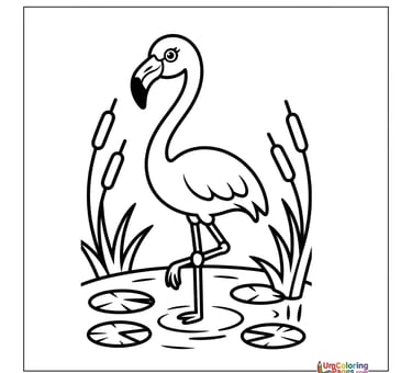 flamingo bird coloring page printable